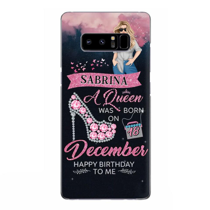 Custom Personalized Birthday Queen Phone Case - Gift Idea For Friends/Birthday - A Queen Was Born - Case for iPhone/Samsung