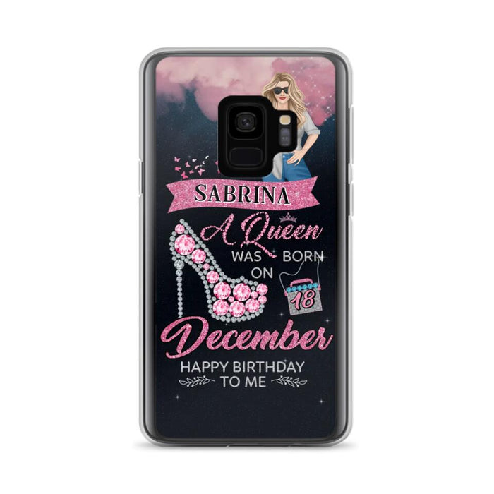 Custom Personalized Birthday Queen Phone Case - Gift Idea For Friends/Birthday - A Queen Was Born - Case for iPhone/Samsung