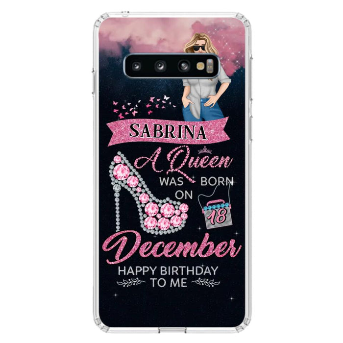 Custom Personalized Birthday Queen Phone Case - Gift Idea For Friends/Birthday - A Queen Was Born - Case for iPhone/Samsung