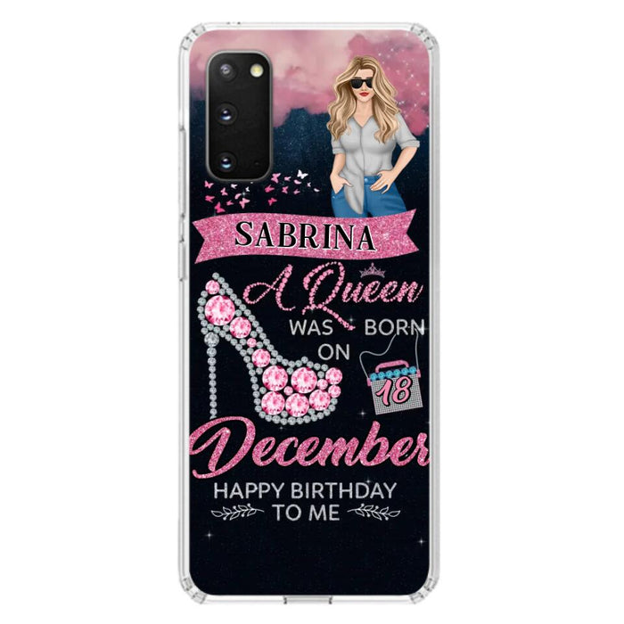 Custom Personalized Birthday Queen Phone Case - Gift Idea For Friends/Birthday - A Queen Was Born - Case for iPhone/Samsung