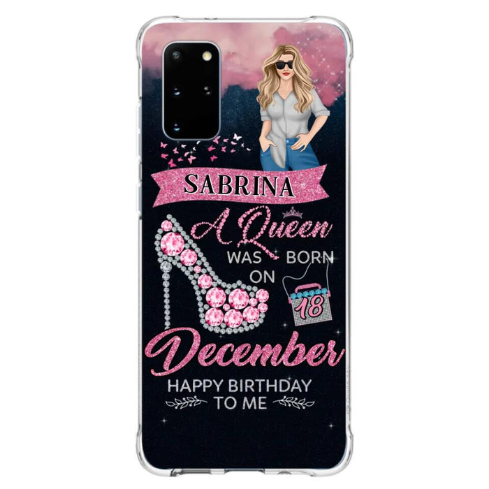 Custom Personalized Birthday Queen Phone Case - Gift Idea For Friends/Birthday - A Queen Was Born - Case for iPhone/Samsung