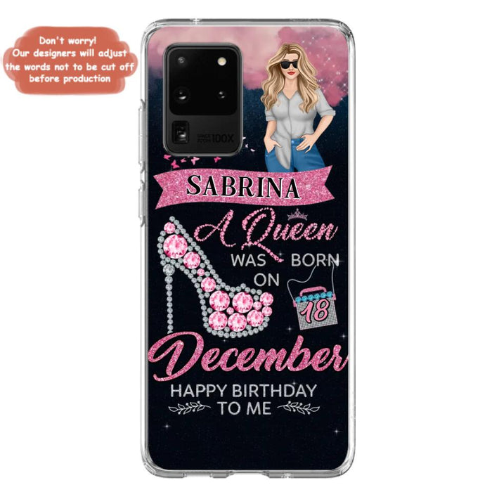 Custom Personalized Birthday Queen Phone Case - Gift Idea For Friends/Birthday - A Queen Was Born - Case for iPhone/Samsung