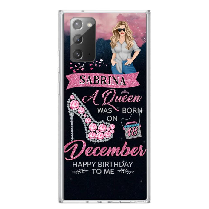 Custom Personalized Birthday Queen Phone Case - Gift Idea For Friends/Birthday - A Queen Was Born - Case for iPhone/Samsung