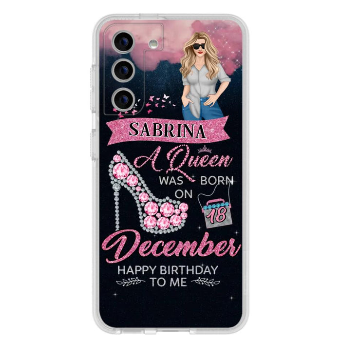 Custom Personalized Birthday Queen Phone Case - Gift Idea For Friends/Birthday - A Queen Was Born - Case for iPhone/Samsung