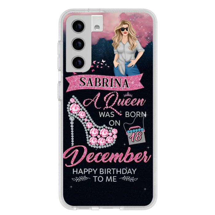 Custom Personalized Birthday Queen Phone Case - Gift Idea For Friends/Birthday - A Queen Was Born - Case for iPhone/Samsung