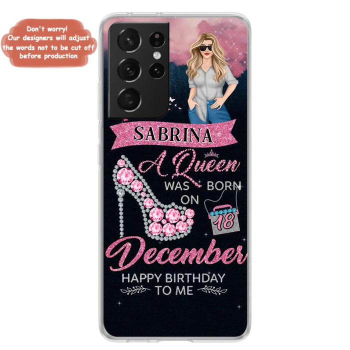 Custom Personalized Birthday Queen Phone Case - Gift Idea For Friends/Birthday - A Queen Was Born - Case for iPhone/Samsung