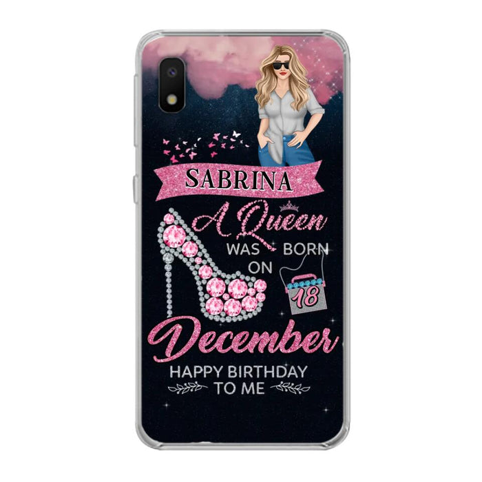 Custom Personalized Birthday Queen Phone Case - Gift Idea For Friends/Birthday - A Queen Was Born - Case for iPhone/Samsung