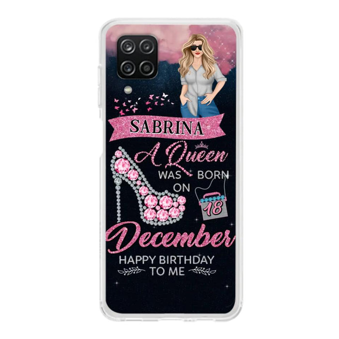 Custom Personalized Birthday Queen Phone Case - Gift Idea For Friends/Birthday - A Queen Was Born - Case for iPhone/Samsung