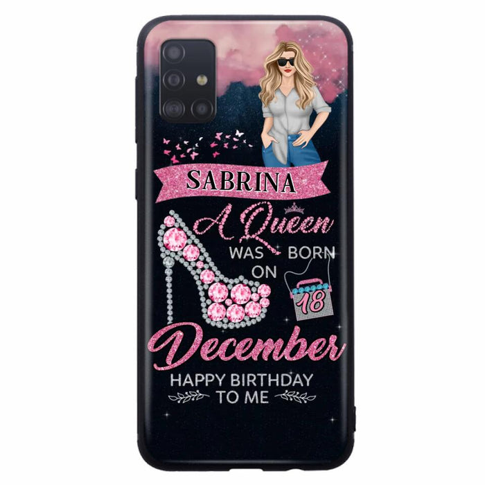 Custom Personalized Birthday Queen Phone Case - Gift Idea For Friends/Birthday - A Queen Was Born - Case for iPhone/Samsung