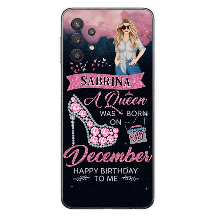 Custom Personalized Birthday Queen Phone Case - Gift Idea For Friends/Birthday - A Queen Was Born - Case for iPhone/Samsung