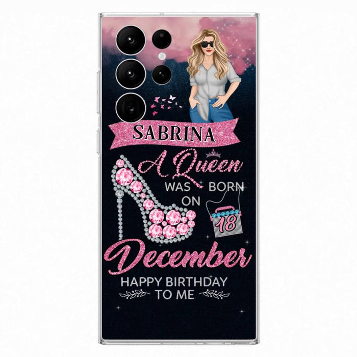 Custom Personalized Birthday Queen Phone Case - Gift Idea For Friends/Birthday - A Queen Was Born - Case for iPhone/Samsung