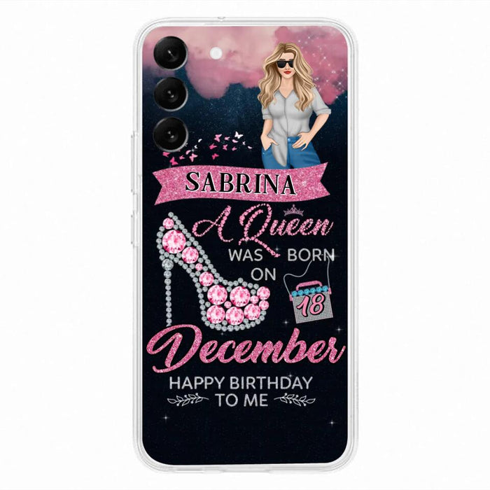 Custom Personalized Birthday Queen Phone Case - Gift Idea For Friends/Birthday - A Queen Was Born - Case for iPhone/Samsung