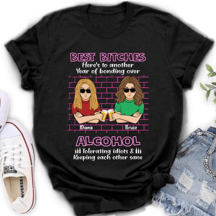 Custom Personalized Bestie T-shirt/ Sweatshirt/ Long Sleeve/ Hoodie - Best Bitches - Gift Idea For Bestie/ Friend/ Sister/ Birthday