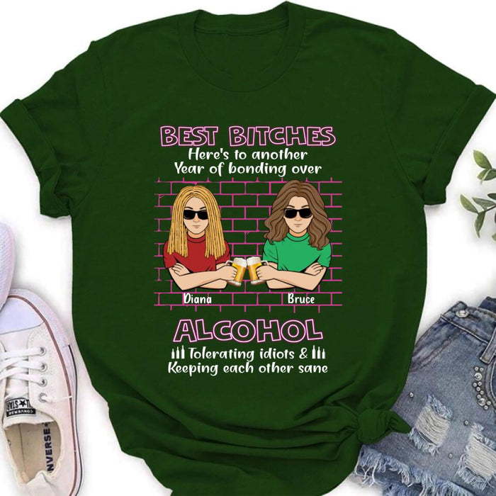 Custom Personalized Bestie T-shirt/ Sweatshirt/ Long Sleeve/ Hoodie - Best Bitches - Gift Idea For Bestie/ Friend/ Sister/ Birthday