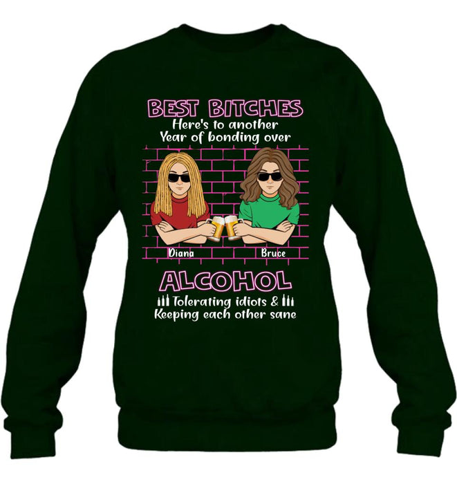 Custom Personalized Bestie T-shirt/ Sweatshirt/ Long Sleeve/ Hoodie - Best Bitches - Gift Idea For Bestie/ Friend/ Sister/ Birthday