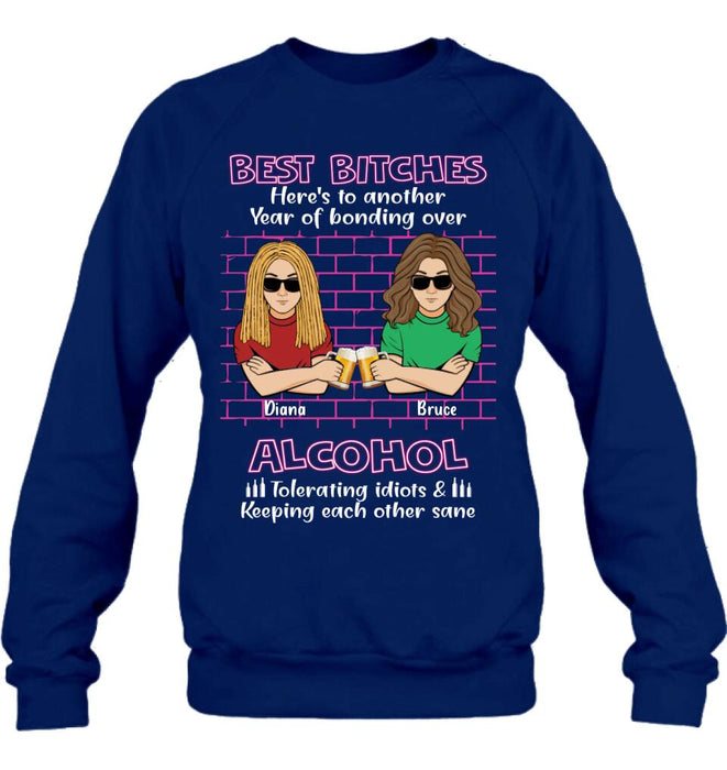 Custom Personalized Bestie T-shirt/ Sweatshirt/ Long Sleeve/ Hoodie - Best Bitches - Gift Idea For Bestie/ Friend/ Sister/ Birthday