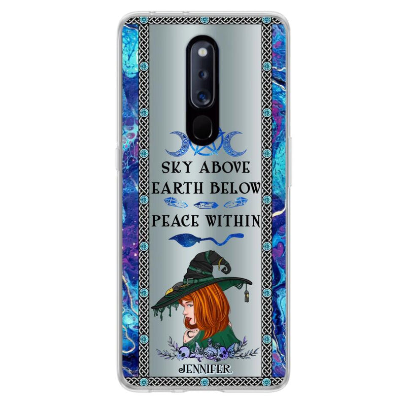 Custom Personalized Witch Phone Case - Gift Idea For Witch Lovers - Sky Above Earth Below Peace Within - Cases For Oppo, Xiaomi & Huawei