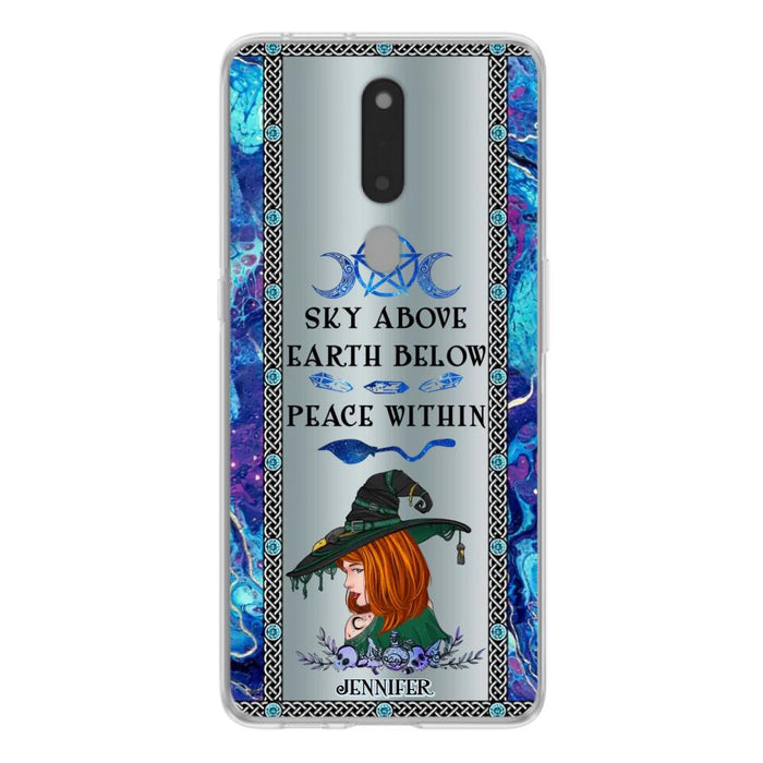 Custom Personalized Witch Phone Case - Gift Idea For Witch Lovers - Sky Above Earth Below Peace Within - Cases For Oppo, Xiaomi & Huawei