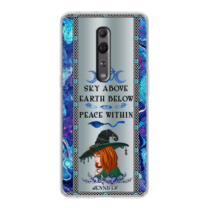 Custom Personalized Witch Phone Case - Gift Idea For Witch Lovers - Sky Above Earth Below Peace Within - Cases For Oppo, Xiaomi & Huawei