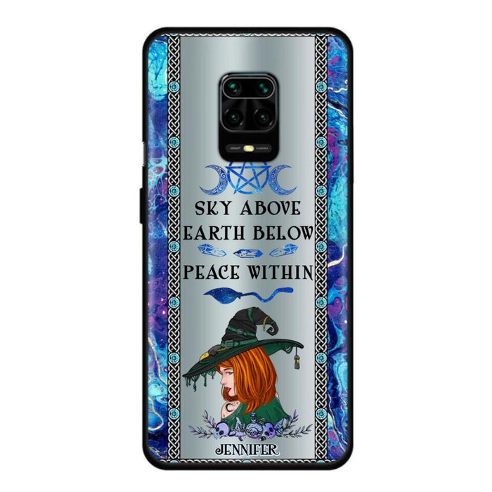 Custom Personalized Witch Phone Case - Gift Idea For Witch Lovers - Sky Above Earth Below Peace Within - Cases For Oppo, Xiaomi & Huawei