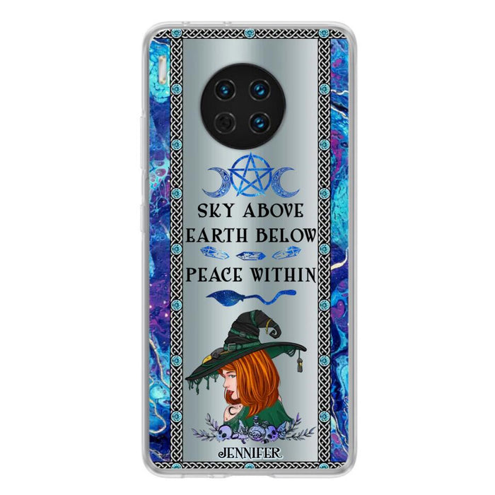 Custom Personalized Witch Phone Case - Gift Idea For Witch Lovers - Sky Above Earth Below Peace Within - Cases For Oppo, Xiaomi & Huawei