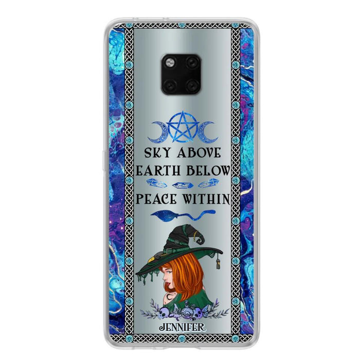 Custom Personalized Witch Phone Case - Gift Idea For Witch Lovers - Sky Above Earth Below Peace Within - Cases For Oppo, Xiaomi & Huawei