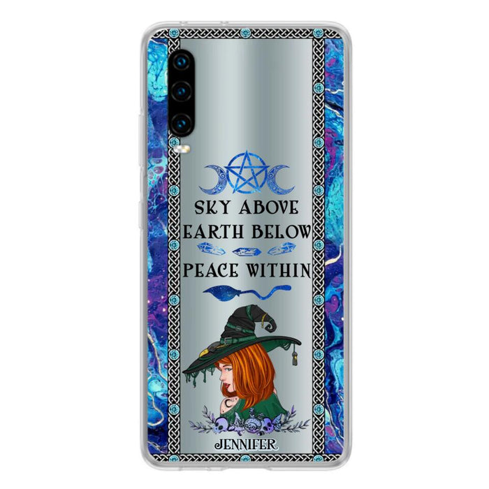 Custom Personalized Witch Phone Case - Gift Idea For Witch Lovers - Sky Above Earth Below Peace Within - Cases For Oppo, Xiaomi & Huawei