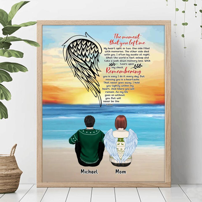 Custom Personalized Memorial Family Poster - Memorial Gift Idea For Family Member - Upto 5 People - The Moment That You Left Me