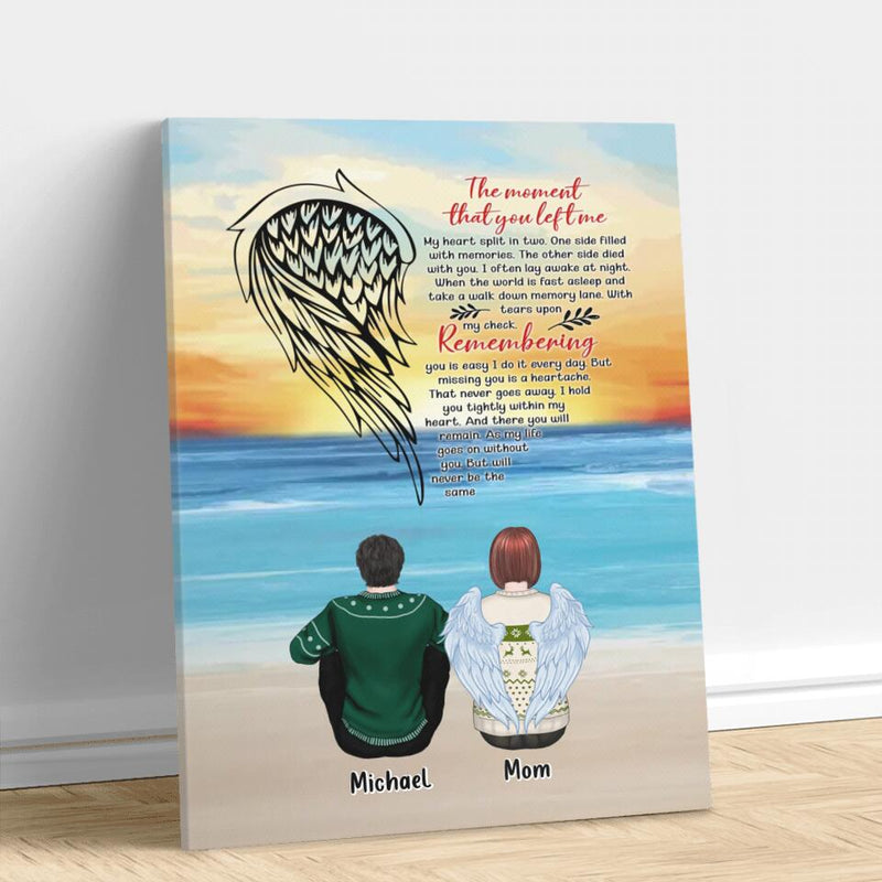 Personalized Memorial Family Canvas - Memorial Gift Idea For Family Member - Up to 5 People - The Moment That You Left Me