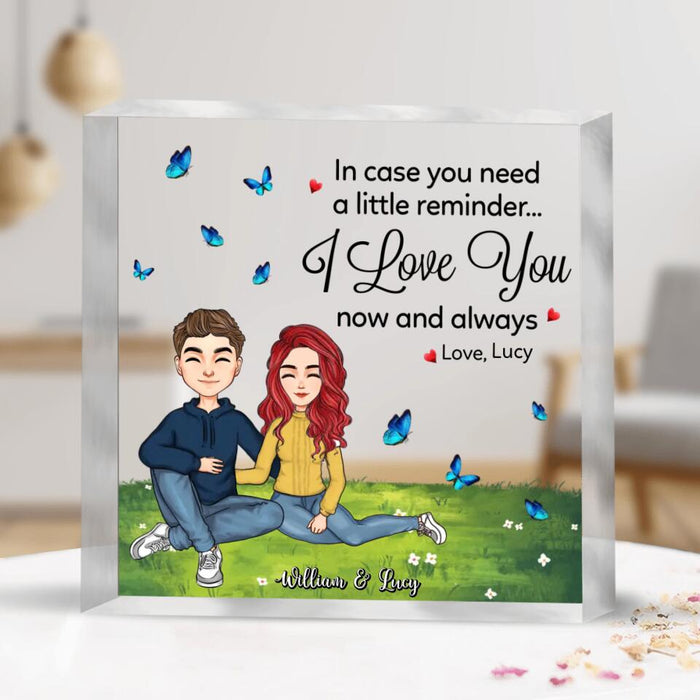 Personalized Couple Square Acrylic Plaque - I Love You Now and Always - Gift Idea For Couple/ Mother's Day Gift For Wife From Husband