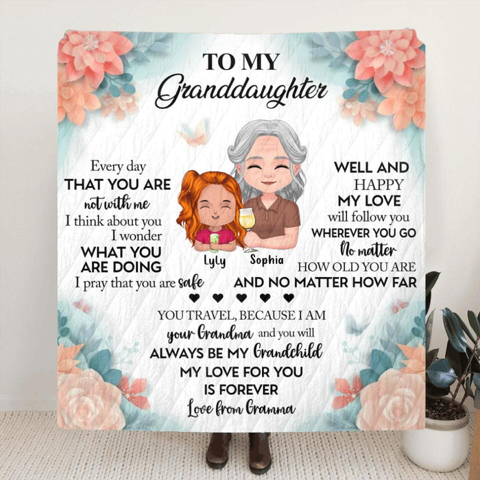 Custom Personalized To My Granddaughter Pillow Cover/ Fleece/Quilt Blanket - Gift Idea For Granddaughter/ Grandson -  Love From Gramma