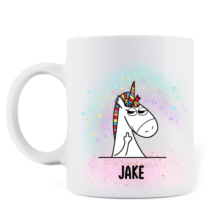 Custom Personalized Unicorn Friends Mug - Upto 5 Unicorns - Gift Idea For Friends/Besties - Forget Sugar & Spice I'm Full Of Sarcasm & Profanity