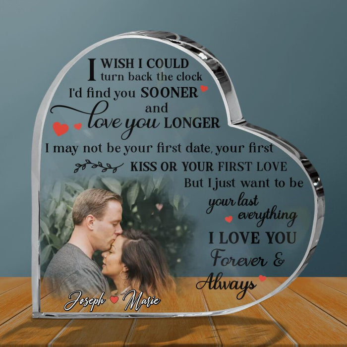 Personalized Valentines Crystal Heart - Upload Couple Photo - Gift Idea For Couple/ Parents/ Anniversary - Mother's Day Gift For Wife From Husband - I Love You Forever & Always