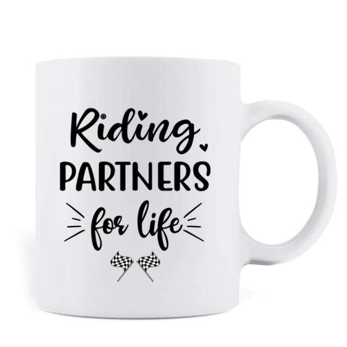 Custom Personalized Father and Sons Bikers Coffee Mug - Father and 1 Son, Up to 2 Sons - Best Gift for Biker Dad, Sons