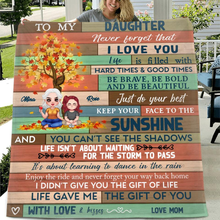 Personalized To My Daughter/ Granddaughter Single Layer Fleece/ Quilt Blanket - Never Forgot That I Love You - Gift Idea From Mom/ Grandma To Daughter/ Granddaughter