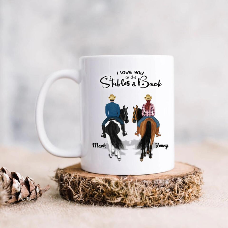 Personalized Couple Riding Horses Coffee Mug - Best Gift For Couple, Horse Lover - Mother's Day Gift For Wife From Husband - Riding Horse Couple Mug