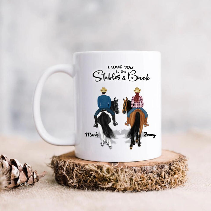 Custom Personalized Couple Riding Horses Coffee Mug - Best Gift For Couple, Horse Lover - Mother's Day Gift For Wife From Husband - Riding Horse Couple Mug