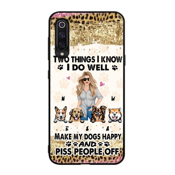 Custom Personalized Happy Dog Mom Phone Case - Gift Idea For Dog Lovers/Dog Owners - Upto 4 Dogs - Two Things I Know I Do Well - Case For Oppo, Xiaomi & Huawei