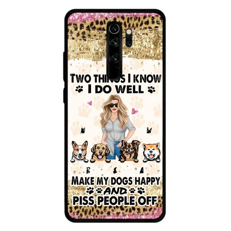Personalized Happy Dog Mom Phone Case - Gift Idea For Dog Lovers/Dog Owners - Up to 4 Dogs - Two Things I Know I Do Well - Case For Oppo, Xiaomi & Huawei