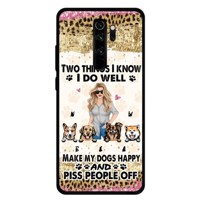 Custom Personalized Happy Dog Mom Phone Case - Gift Idea For Dog Lovers/Dog Owners - Upto 4 Dogs - Two Things I Know I Do Well - Case For Oppo, Xiaomi & Huawei