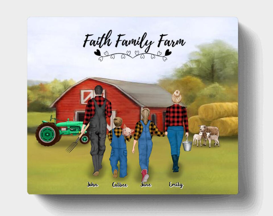 Custom Personalized Farming Family Canvas - Gift For Whole Family, Farmers