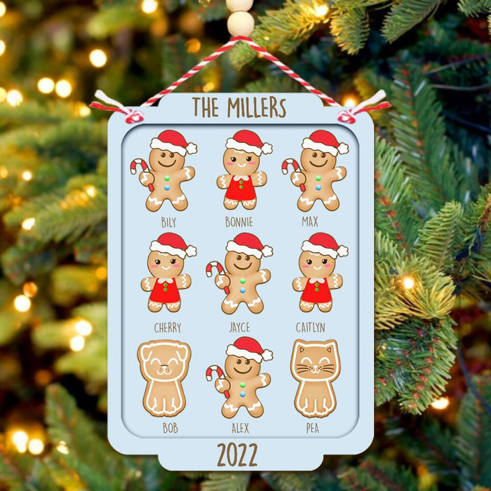 Personalized Family Ornament - Up to 9 Members - Christmas Gift For Whole Family