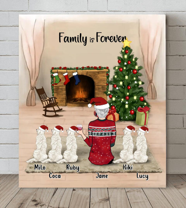 Custom Personalized Christmas Pet Canvas Wall Art- Gifts For Cat Dog Lovers, Cat Dog Mom, Dog Cat Dad - Up to 5 Pets