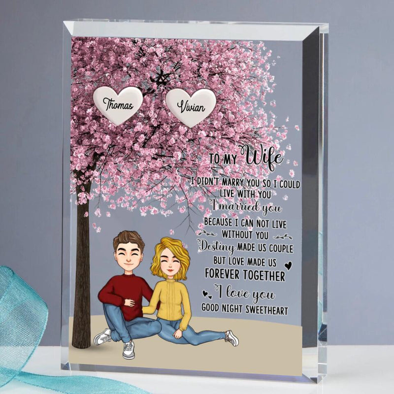 Personalized Couple Rectangle Acrylic Plaque - Gift Idea For Couple/Mother's Day Gift For Wife From Husband - To My Wife
