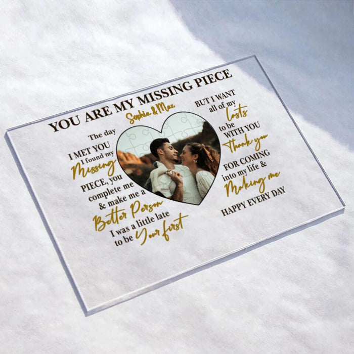 Custom Personalized Couple Photo Acrylic Plaque - Mother's Day Gift From Husband/ Gift for Couple - You Are My Missing Piece