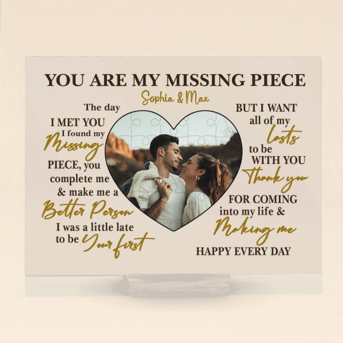 Custom Personalized Couple Photo Acrylic Plaque - Mother's Day Gift From Husband/ Gift for Couple - You Are My Missing Piece