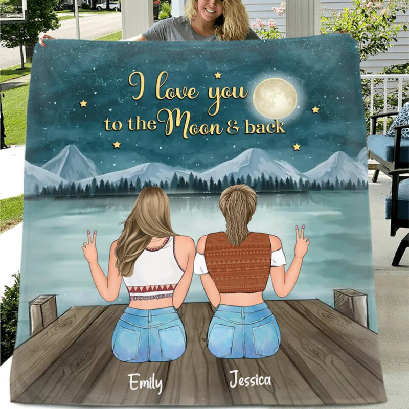 Personalized Boho Best Friend Fleece Blanket/Quilt - Up to 3 Besties