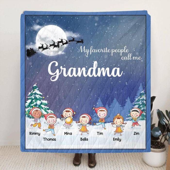 Custom Personalized Christmas Kids Fleece/Quilt Blanket - Gift for Mother/Grandmother/Grandpa/Aunt