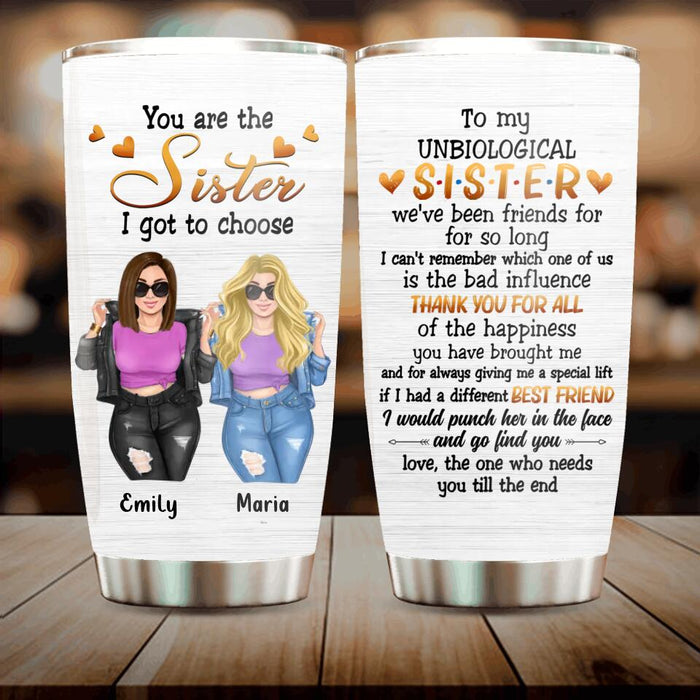 Custom Personalized Best Friend Tumbler - Gift Idea For Best Friend - To My Unbiological Sister