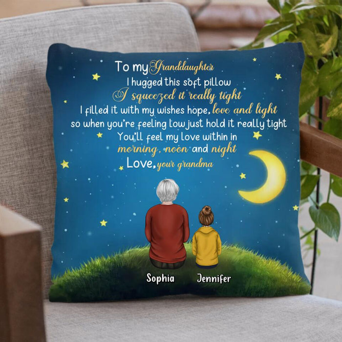 Custom Personalized To My Granddaughter Quilt/Single Layer Fleece Blanket/Pillow Cover - Gift Idea For Daughter - I Hugged This Soft Blanket/Pillow